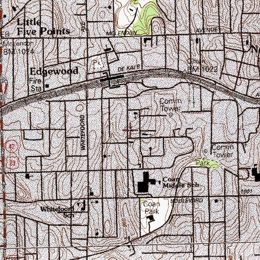 Topographic Map of Alpha and Omega Spiritual Church, GA
