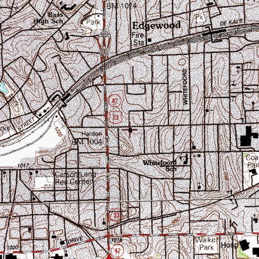 Topographic Map of Antioch East Baptist Church, GA