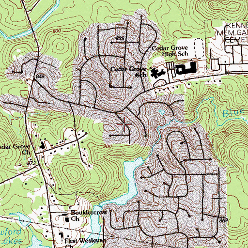 Topographic Map of Blue Creek Forest, GA