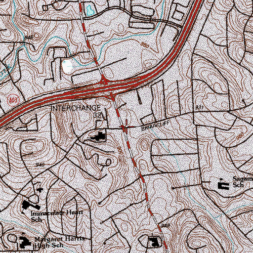 Topographic Map of Briarcliff Station Atlanta Post Office, GA