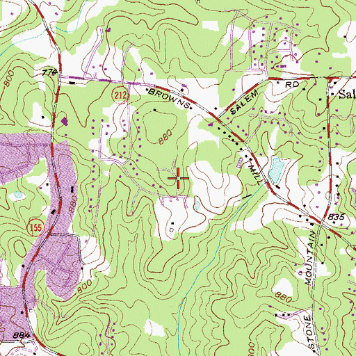 Topographic Map of Burlington, GA