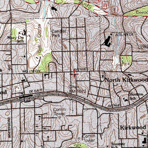 Topographic Map of Church of God of Prophecy, GA