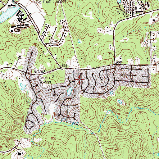 Topographic Map of Conley Downs, GA