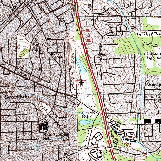 Topographic Map of Golfmore Golf Course (historical), GA