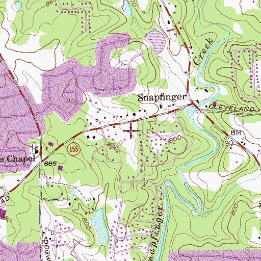 Topographic Map of Green Pastures Christian School, GA