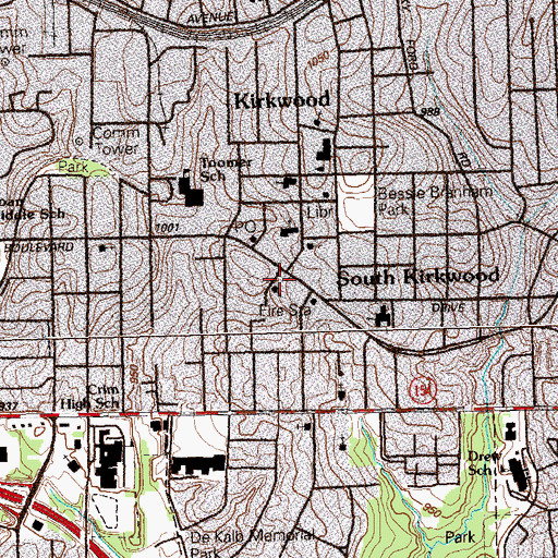 Topographic Map of Ingrams Temple Church of God and Christ, GA