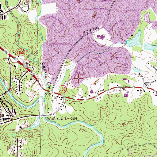 Topographic Map of Moonlight Forest, GA