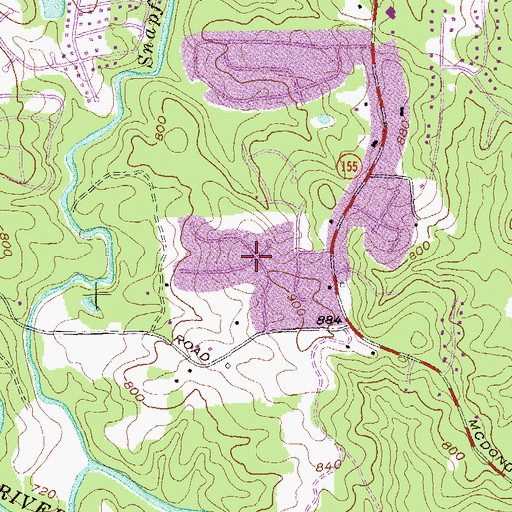 Topographic Map of Raiders Ridge, GA