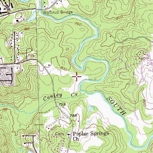 Topographic Map of Riverchase, GA