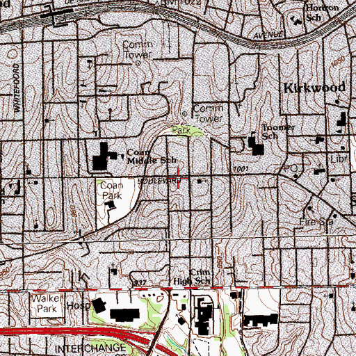 Topographic Map of Saint Mark Early Church of God in Christ, GA