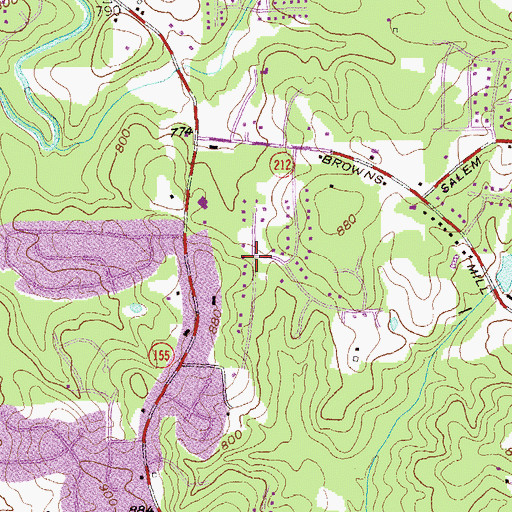 Topographic Map of Sheffield Woods, GA