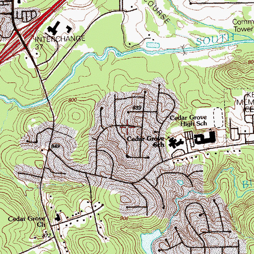 Topographic Map of Skyline Forest, GA