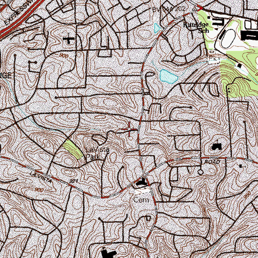 Topographic Map of Southland Vista Shopping Center, GA