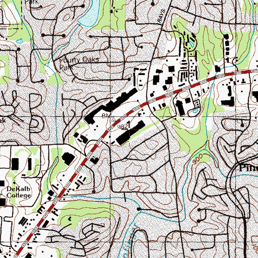 Topographic Map of Stonemont Village Shopping Center, GA