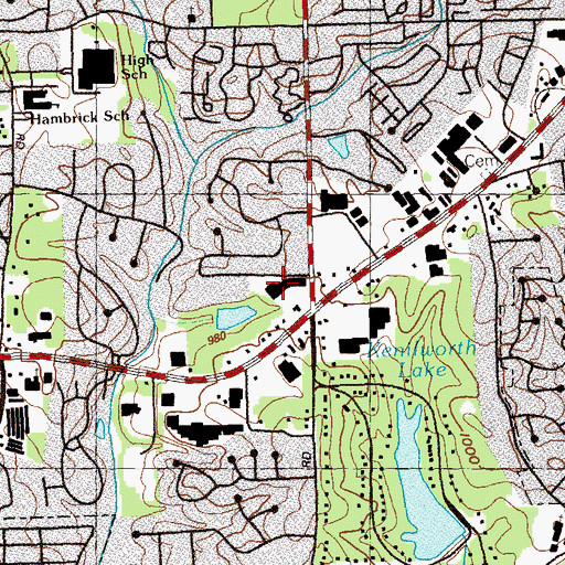 Topographic Map of Stonewood Village Shopping Center, GA