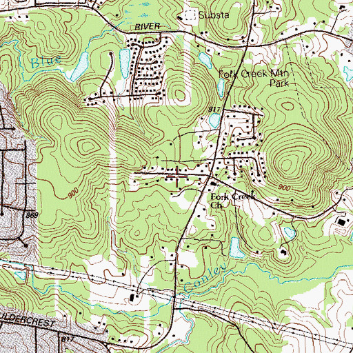 Topographic Map of Tolliver Heights, GA