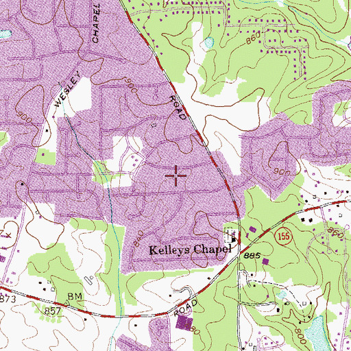 Topographic Map of Wicklow Acres, GA