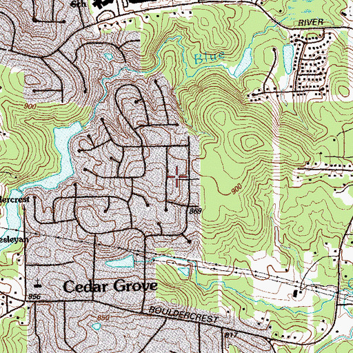 Topographic Map of Wishing Well Hills, GA