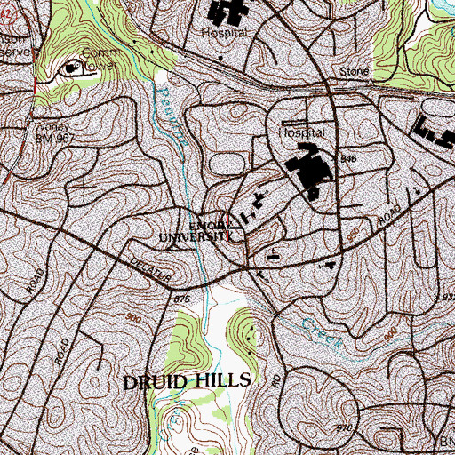 Topographic Map of Boisfeuillet Jones Center, GA