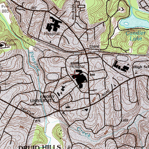 Topographic Map of Cox Hall, GA