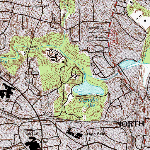 Topographic Map of Lullwater Estate, GA