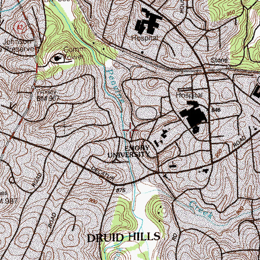 Topographic Map of Thomson Hall, GA