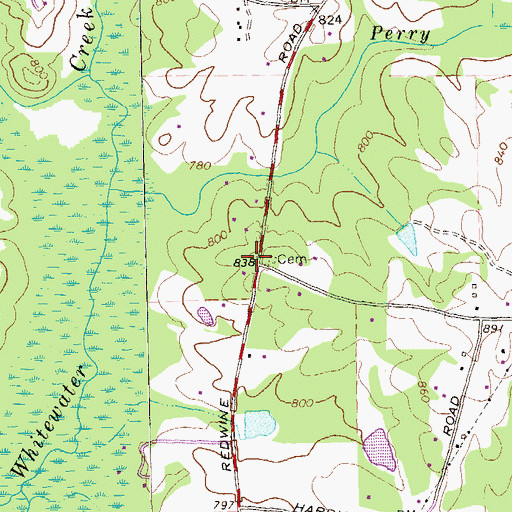 Topographic Map of Arnolds Grove Church (historical), GA