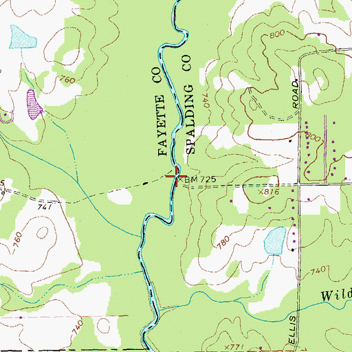 Topographic Map of Bagwell Bridge (historical), GA