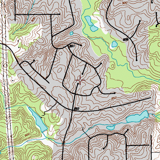 Topographic Map of Bentbrook Farms, GA
