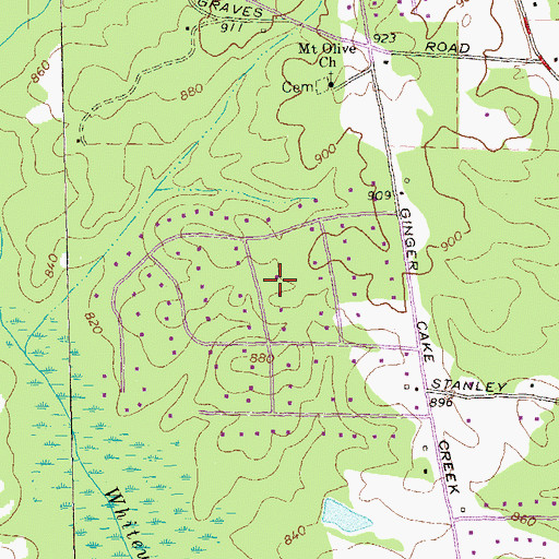 Topographic Map of Beverly Manor, GA