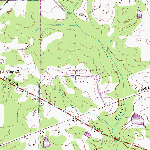 Topographic Map of Briarhill, GA