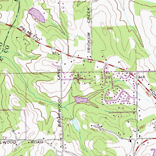 Topographic Map of Briarwood Acres, GA