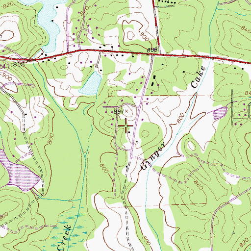 Topographic Map of Brookcliff, GA