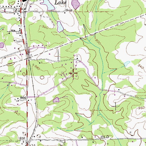 Topographic Map of Brookwood, GA