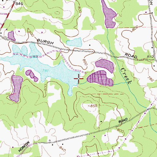 Topographic Map of Burch Lake, GA