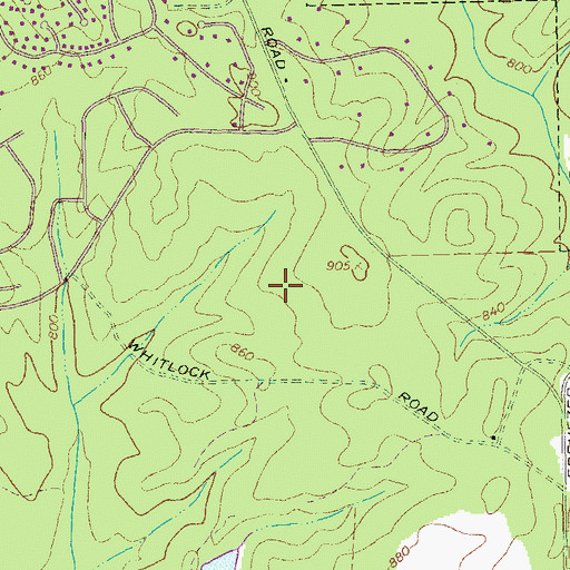 Topographic Map of Burnham Woods, GA