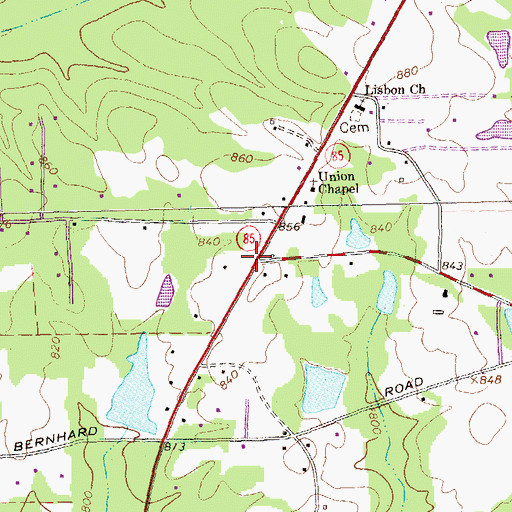 Topographic Map of Busbins Store (historical), GA