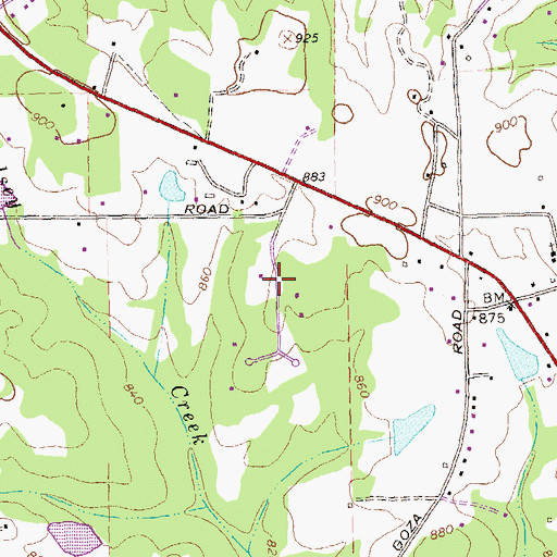 Topographic Map of Calebs Meadows, GA