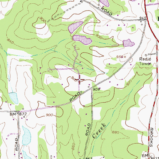 Topographic Map of Chandler Acres, GA