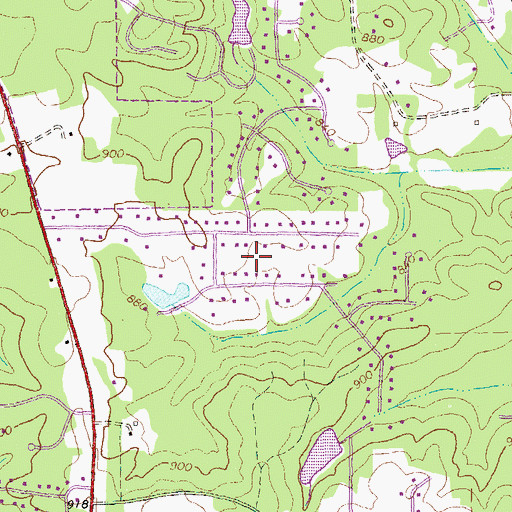 Topographic Map of Chanticleer, GA