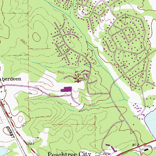 Topographic Map of Cobblestone Creek, GA
