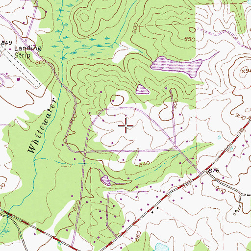 Topographic Map of Coventry Estates, GA