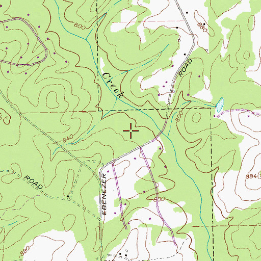 Topographic Map of Creekside Crossing Estates, GA