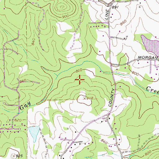 Topographic Map of Cross Creek, GA