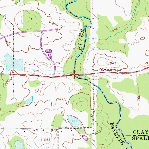 Topographic Map of Cut Bank Bridge, GA