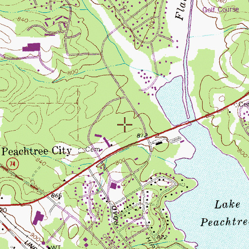 Topographic Map of Dover Square, GA