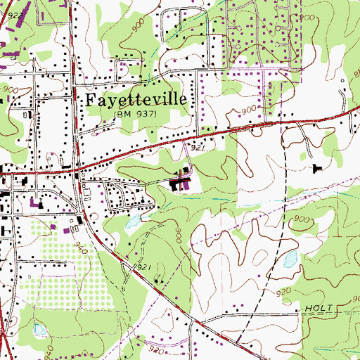 Topographic Map of East Fayette Elementary School, GA