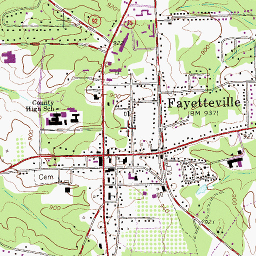 Topographic Map of Edgefield Baptist Church, GA