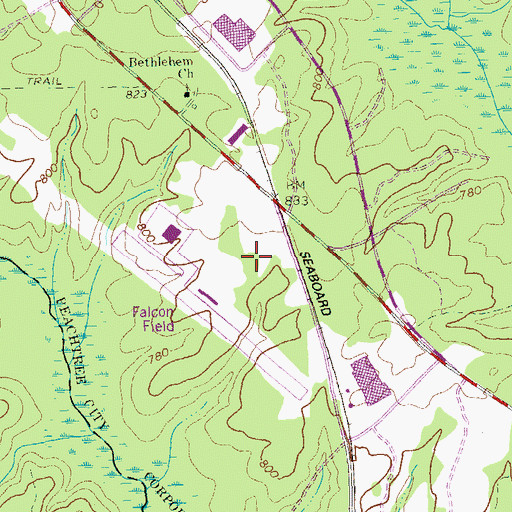 Topographic Map of Falcon Field Business Park, GA