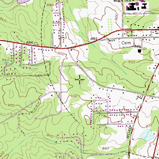 Topographic Map of Fayette Middle School, GA